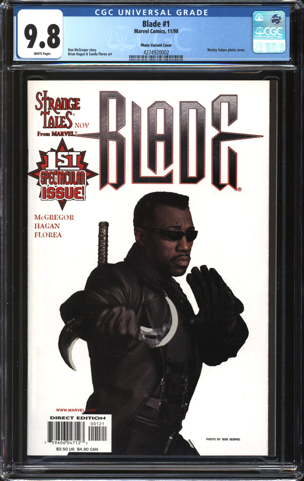Blade (Nov. 1998) #1 Photo Variant Cover CGC 9.8 NM/MT