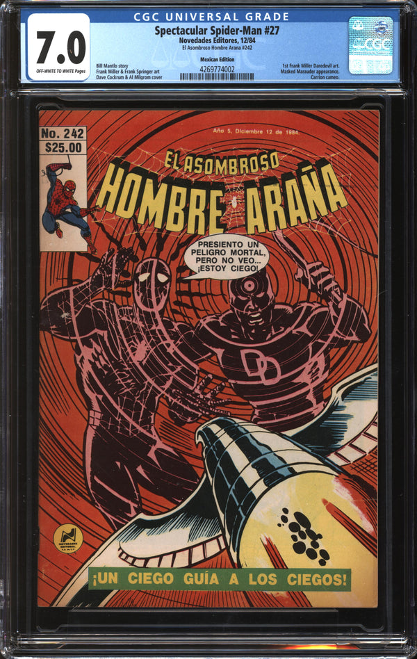 Spectacular Spider-Man (1963) # 27 Mexican Edition (El Asombroso Hombre Arana #242) CGC 7.0 FN/VF