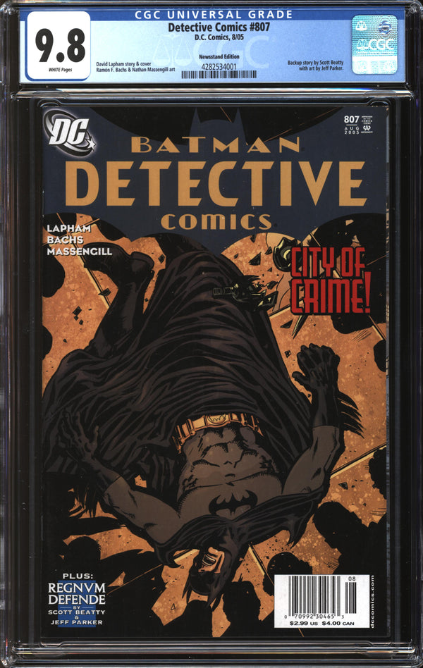 Detective Comics (1937) #807 Newsstand Edition CGC 9.8 NM/MT