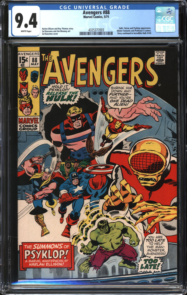 Avengers (1963) # 88 CGC 9.4 NM
