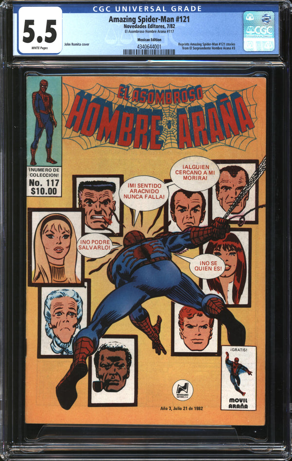 Amazing Spider-Man (1963) #121 Mexican Edition (El Asombroso Hombre Arana #117) CGC 5.5 FN-