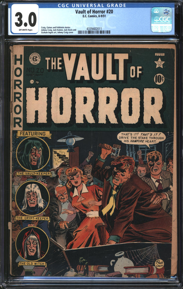 Vault Of Horror (1950) #20 CGC 3.0 GD/VG