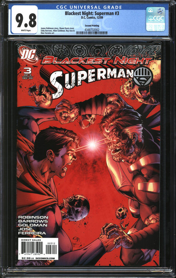 Blackest Night: Superman (2009) #3 Second Printing CGC 9.8 NM/MT