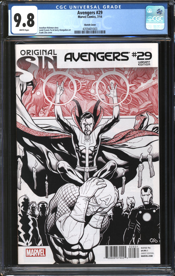 Avengers (2013) #14 Sketch Cover CGC 9.8 NM/MT