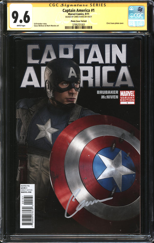 Captain America (2011) #1 Photo Variant Cover CGC Signature Series 9.6 NM+