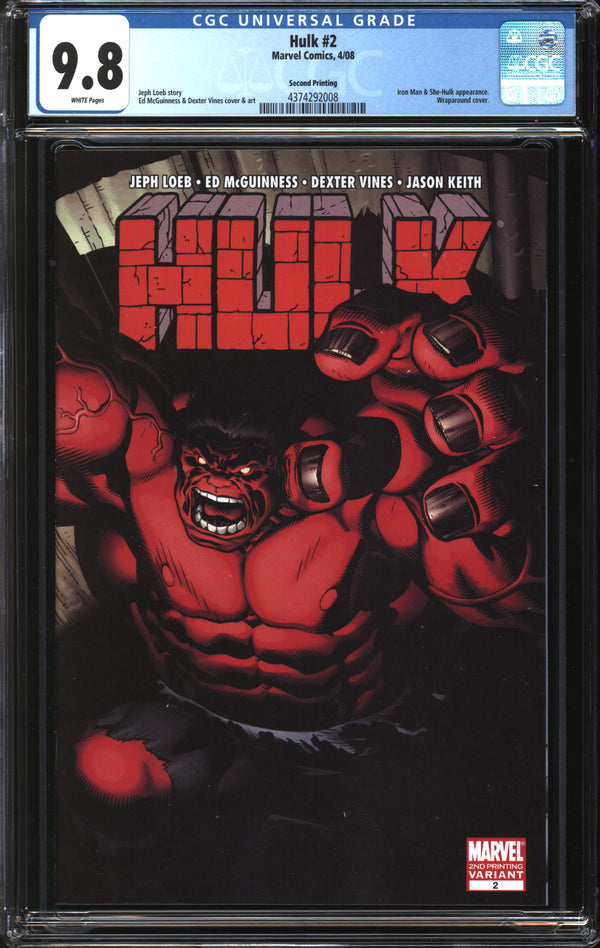 Hulk (2008) # 2 Second Printing CGC 9.8 NM/MT