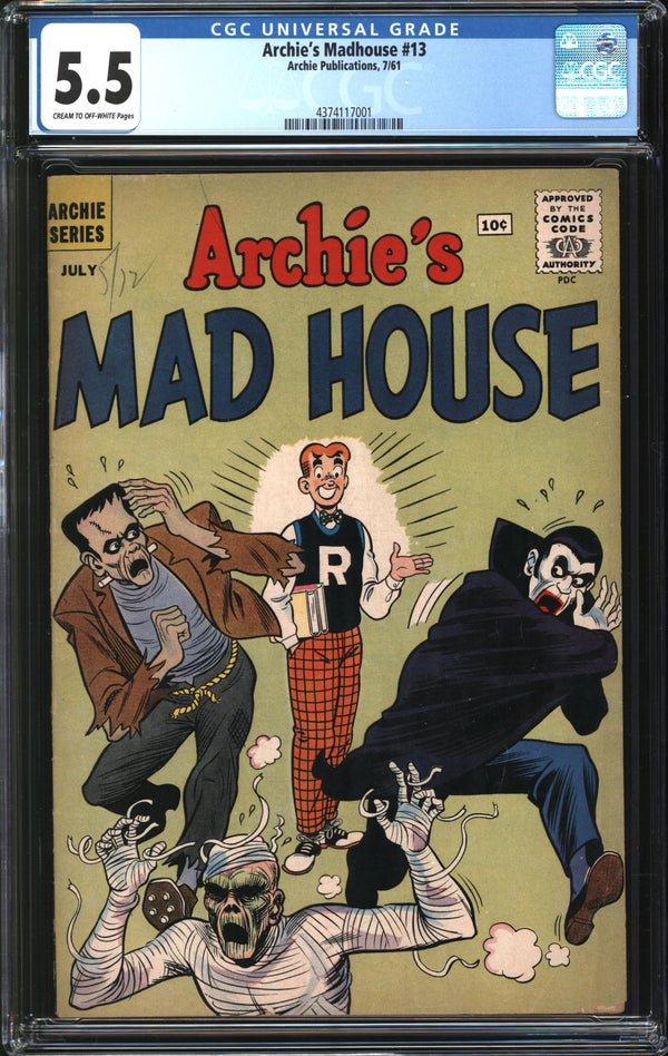 Archie's Madhouse (1949) #13 CGC 5.5 FN-