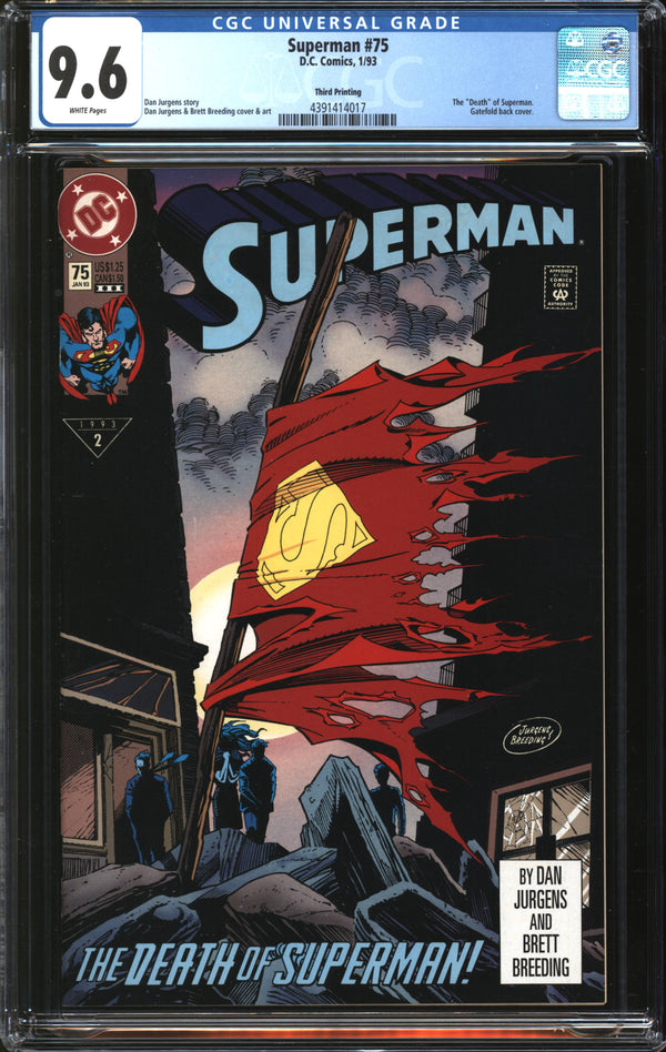 Superman (1987) #75 Third Printing CGC 9.6 NM+