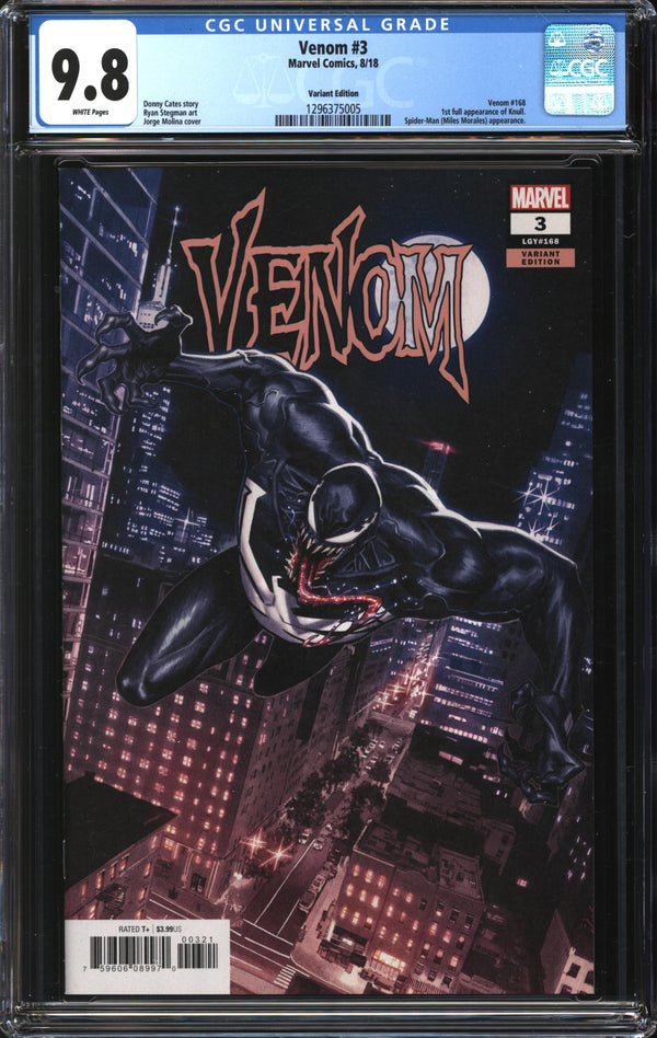 Venom (2018) # 3 Jorge Molina Variant CGC 9.8 NM/MT