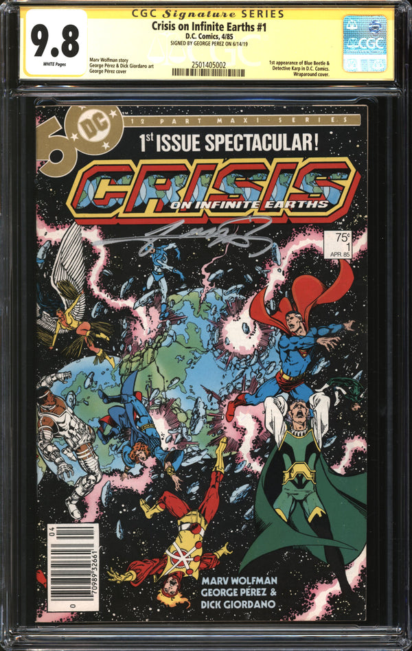 Crisis On Infinite Earths (1985) #1 Newsstand Edition CGC Signature Series 9.8 NM/MT