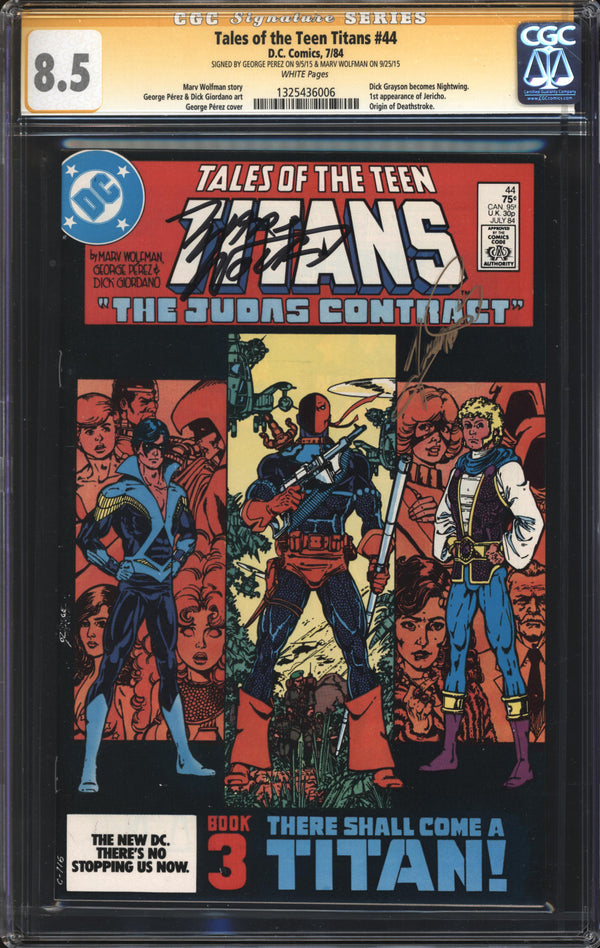 Tales Of The Teen Titans (1984) #44 CGC Signature Series 8.5 VF+