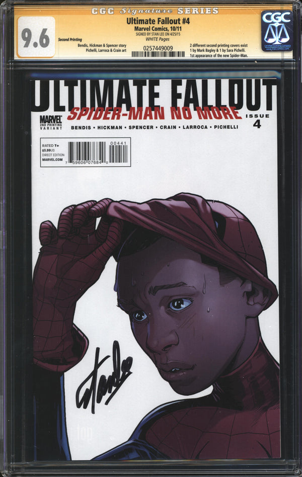 Ultimate Fallout (2011) #4 Second Printing/Sarah Pichelli Variant CGC Signature Series 9.6 NM+