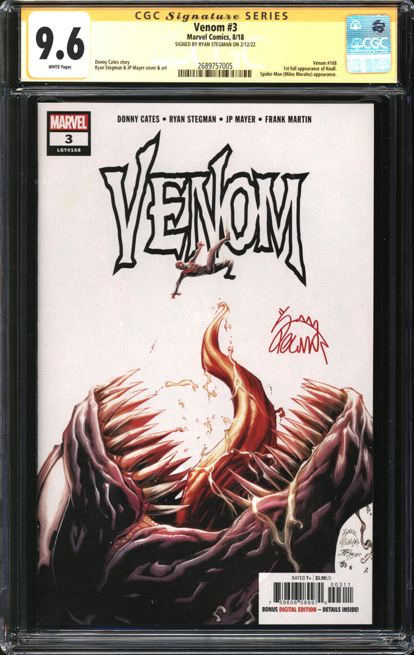 Venom (2018) # 3 CGC Signature Series 9.6 NM+