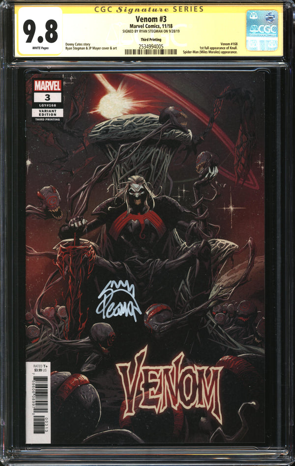 Venom (2018) # 3 Third Printing CGC Signature Series 9.8 NM/MT