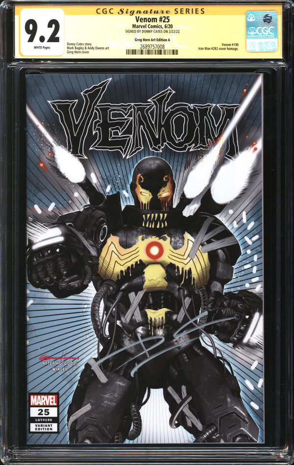 Venom (2018) #25 Greg Horn Art Edition A CGC Signature Series 9.2 NM-