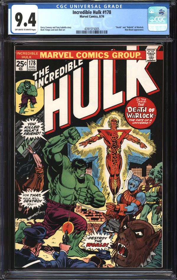 Incredible Hulk (1962) #178 CGC 9.4 NM