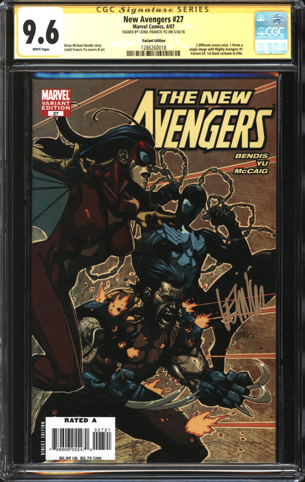 New Avengers (2005) #27 Leinil Yu Variant CGC Signature Series 9.6 NM+