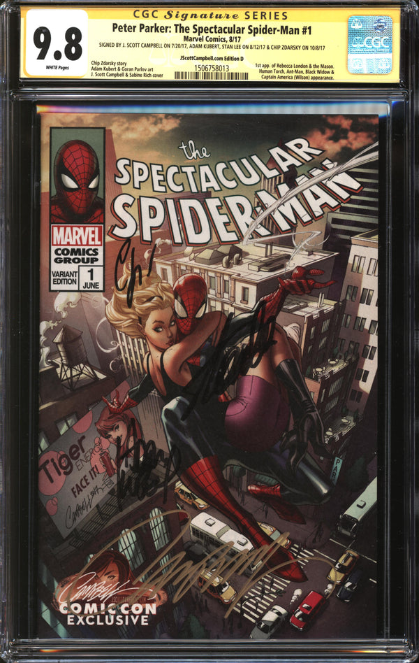 Peter Parker: The Spectacular Spider-Man (2017) #1 JScottCampbell.com Edition D CGC Signature Series 9.8 NM/MT