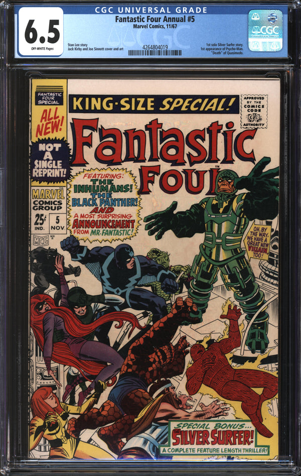 Fantastic Four Annual (1967) #5 CGC 6.5 FN+