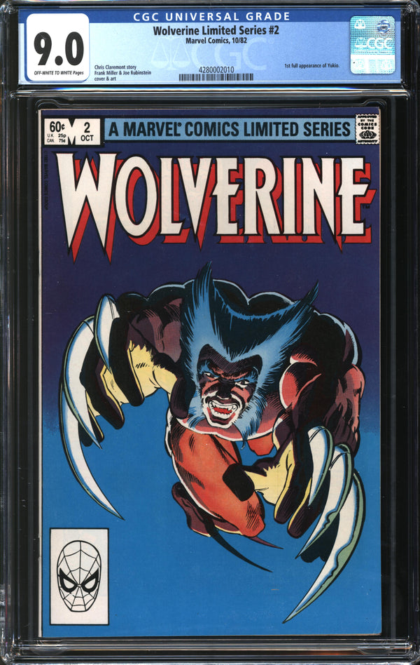 Wolverine Limited Series (1982) #2 CGC 9.0 VF/NM
