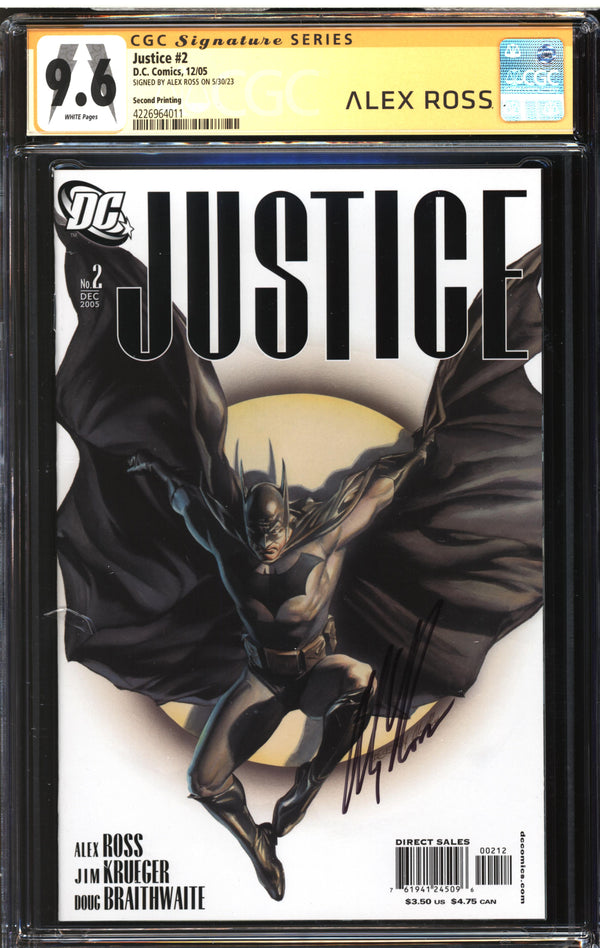Justice (2005) #2 Second Printing CGC Signature Series 9.6 NM+