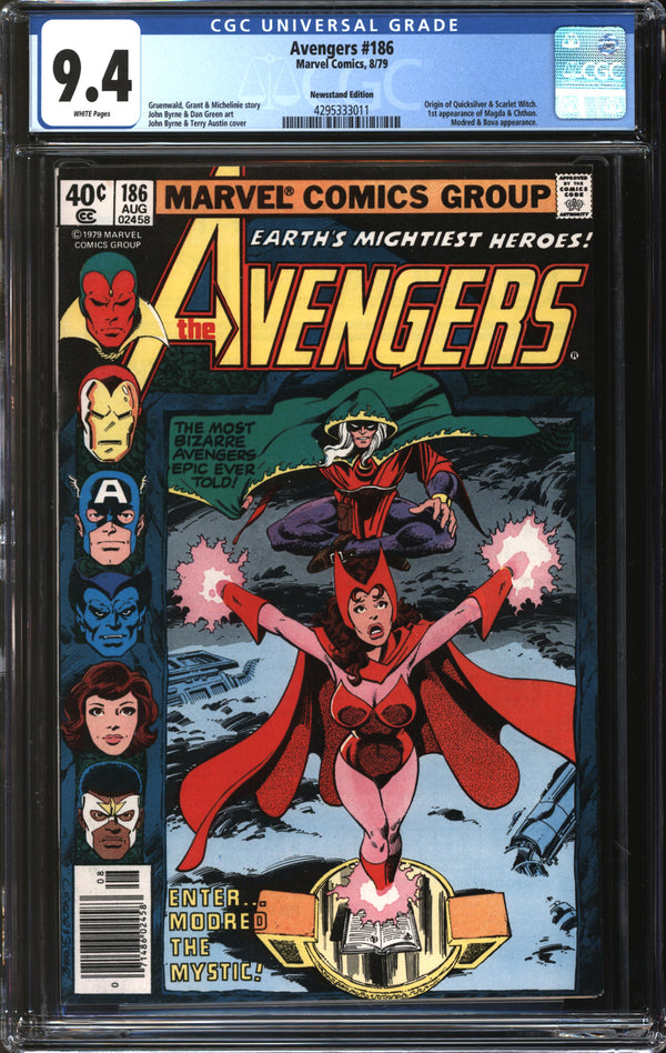 Avengers (1963) #186 Newsstand Edition CGC 9.4 NM