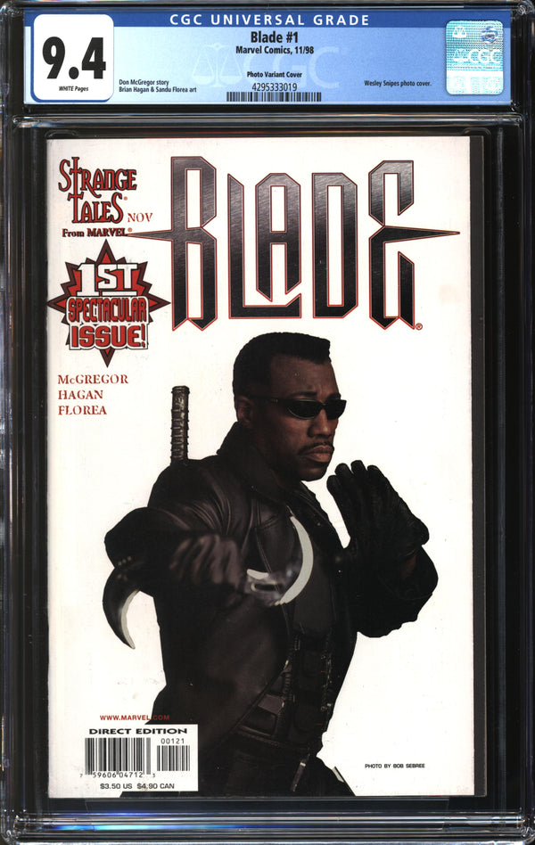 Blade (November, 1998) #1 Photo Cover Variant CGC 9.4 NM