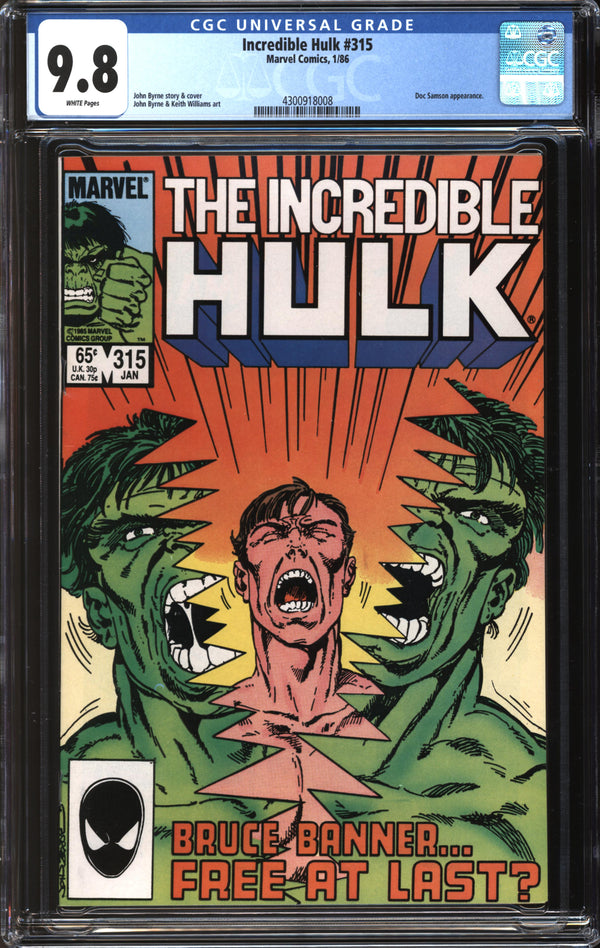 Incredible Hulk (1962) #315 CGC 9.8 NM/MT
