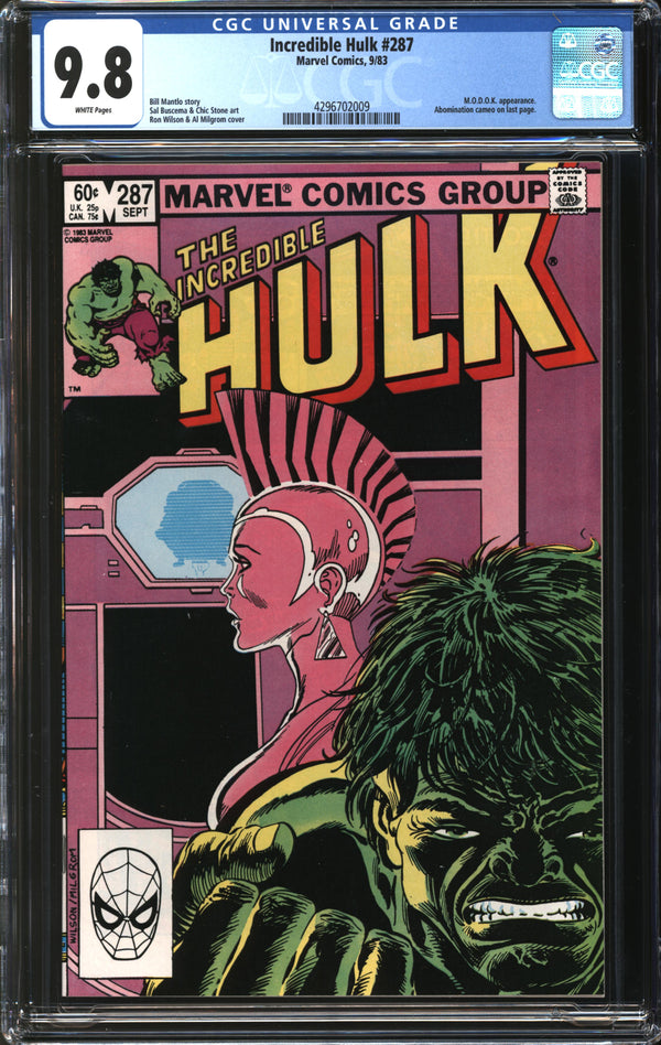 Incredible Hulk (1962) #287 CGC 9.8 NM/MT
