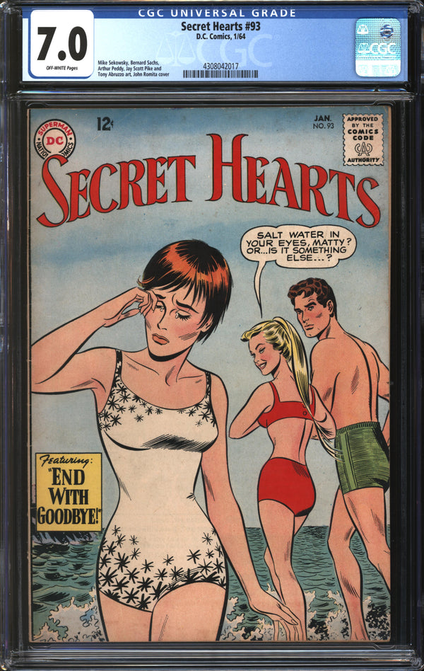 Secret Hearts (1949) #93 CGC 7.0 FN/VF