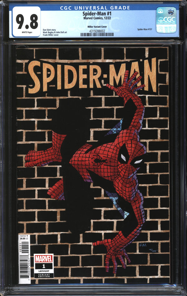 Spider-Man (2022) #1 Frank Miller Variant CGC 9.8 NM/MT