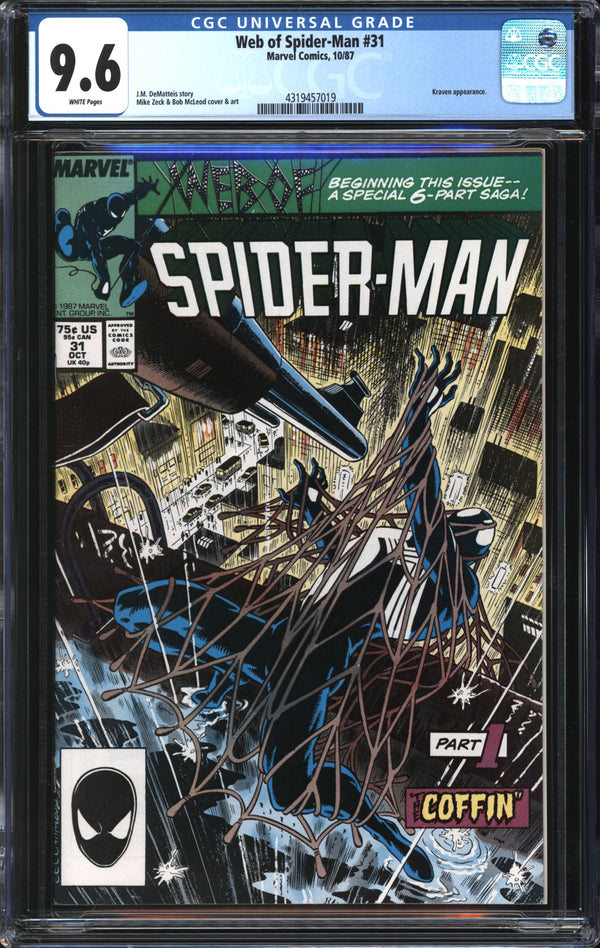 Web Of Spider-Man (1985) # 31 CGC 9.6 NM+