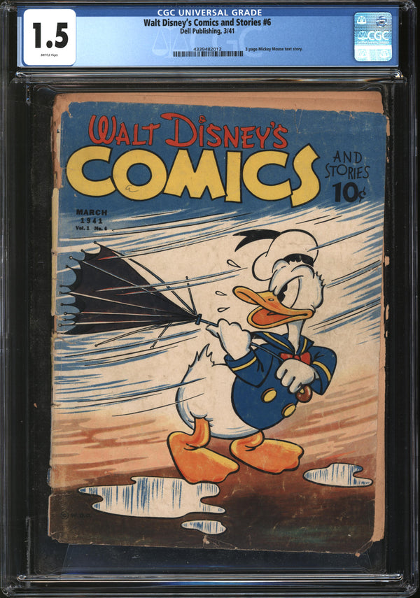 Walt Disney's Comics And Stories (1940) # 6 CGC 1.5 FR/GD