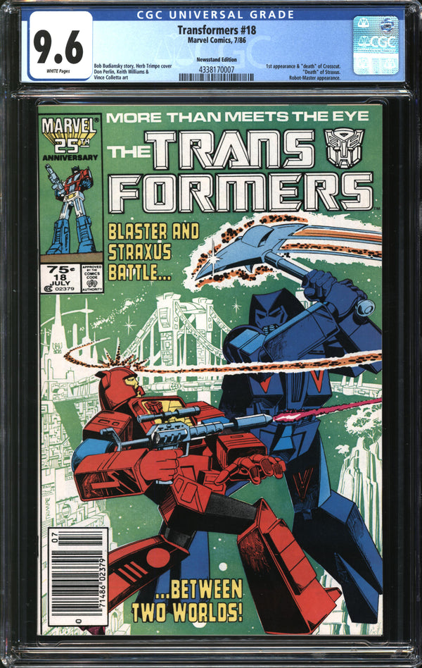 Transformers (1984) #18 Newsstand Edition CGC 9.6 NM+