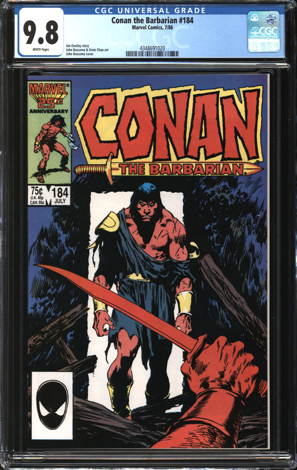Conan The Barbarian (1970) #184 CGC 9.8 NM/MT