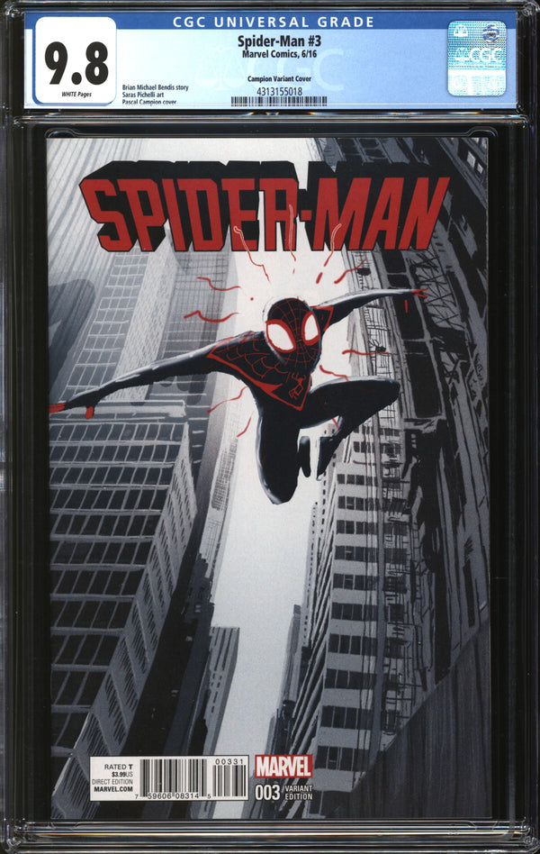 Spider-Man (2016) #3 Pascal Campion Variant CGC 9.8 NM/MT