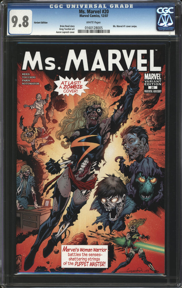 Ms. Marvel (2006) #20 Aaron Lopresti Variant CGC 9.8 NM/MT