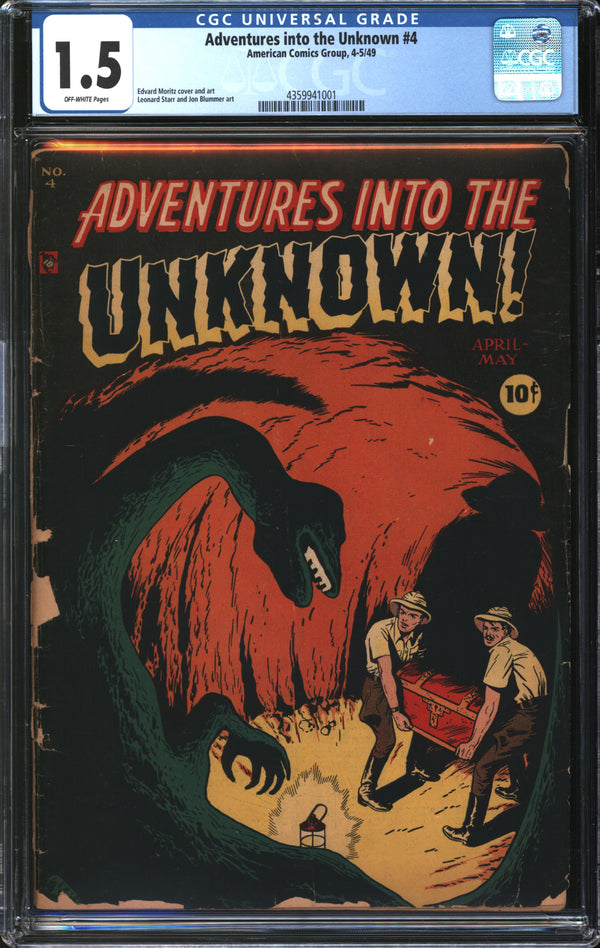 Adventures Into The Unknown (1948) # 4 CGC 1.5 FR/GD