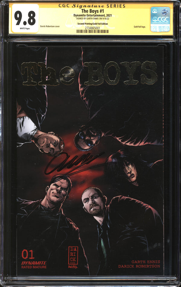 Boys, The (2021) #1 Second Printing/Gold Foil Edition CGC Signature Series 9.8 NM/MT