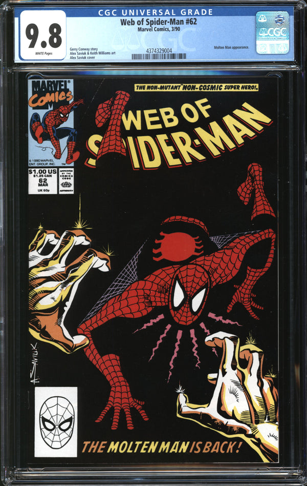Web Of Spider-Man (1985) # 62 CGC 9.8 NM/MT