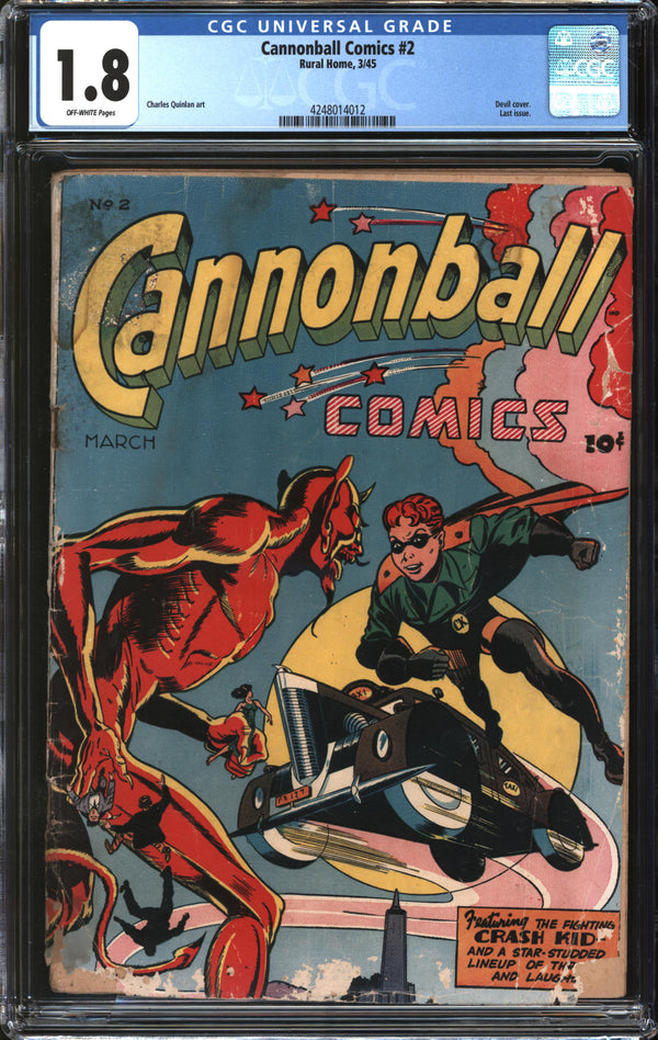 Cannonball Comics (1945) #2 CGC 1.8 GD-