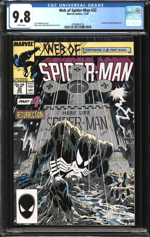 Web Of Spider-Man (1985) # 32 CGC 9.8 NM/MT