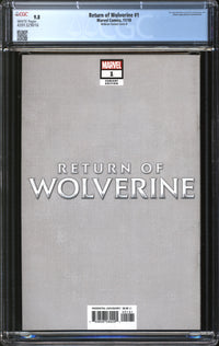 Return Of Wolverine (2018) #1 Steve McNiven Variant Cover H CGC 9.8 NM/MT