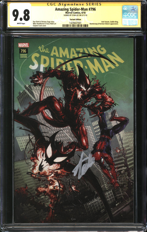 Amazing Spider-Man (2015) #796 Clayton Crain Variant CGC Signature Series 9.8 NM/MT