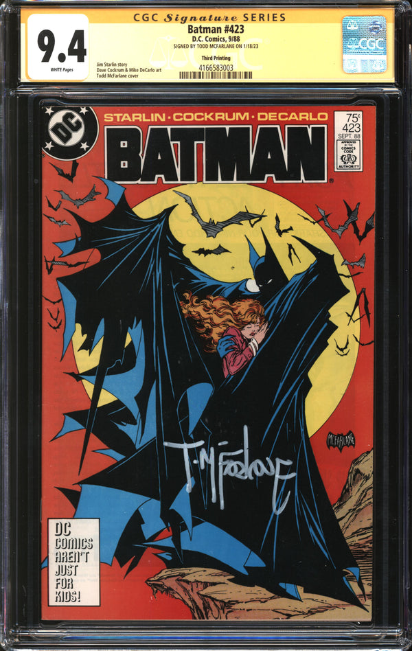 Batman (1940) #423 Third Printing CGC Signature Series 9.4 NM