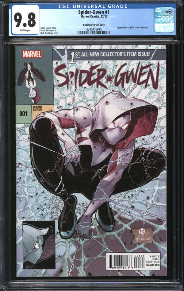 Spider-Gwen (Vol. 2, 2015) # 1 Nick Bradshaw Variant CGC 9.8 NM/MT