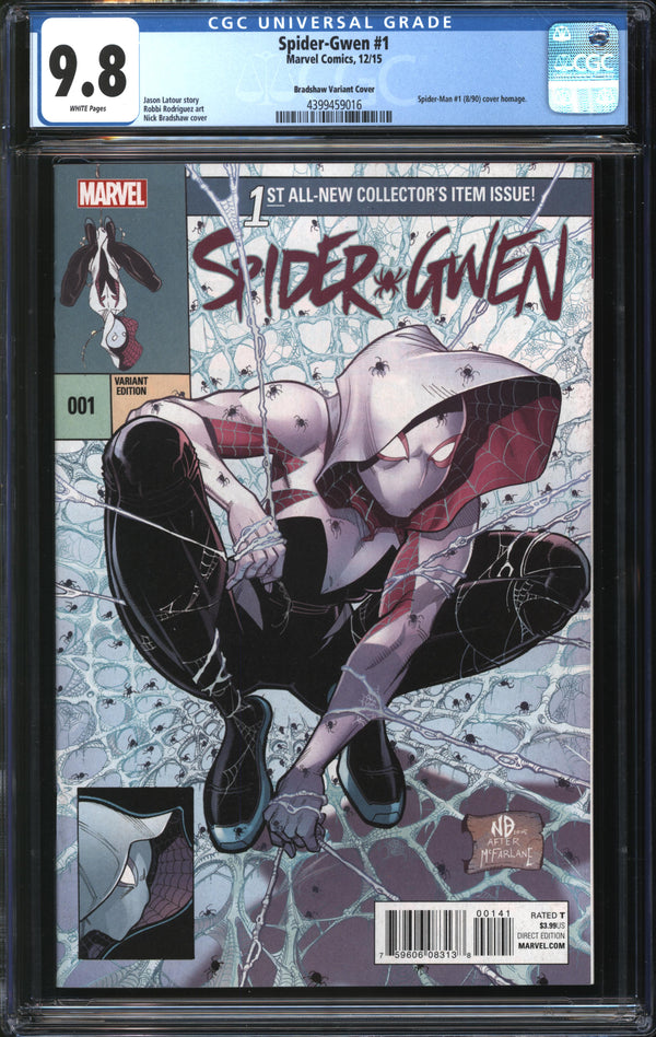 Spider-Gwen (Vol. 2, 2015) # 1 Nick Bradshaw Variant CGC 9.8 NM/MT