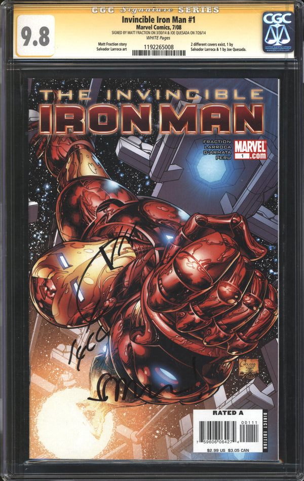 Invincible Iron Man (2008) # 1 CGC Signature Series 9.8 NM/MT