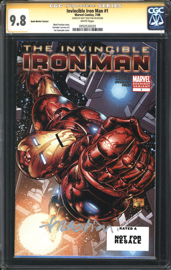 Invincible Iron Man (2008) # 1 Book Market Variant CGC Signature Series 9.8 NM/MT