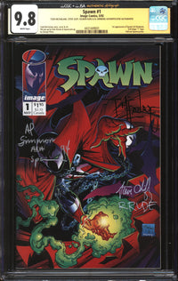 Spawn (1992) #  1 CGC x JSA Signature Series 9.8 NM/MT Signed Al Simmons, Todd McFarlane, Steve Oliff, Reuben Rude